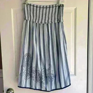 Cotton strapless dress beachy coastal y2k